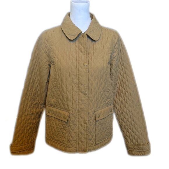 Merona quilted tan jacket, zipper & snaps closure, mid weight, fall or spring S - Picture 1 of 8